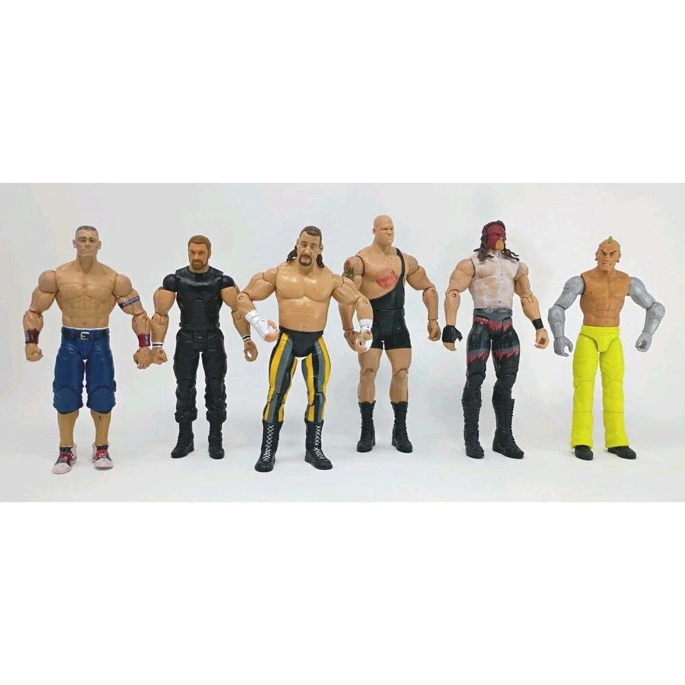 WWE Wrestling Mattel Wrestlers Figures Lot Of 6 John Cena Etc.